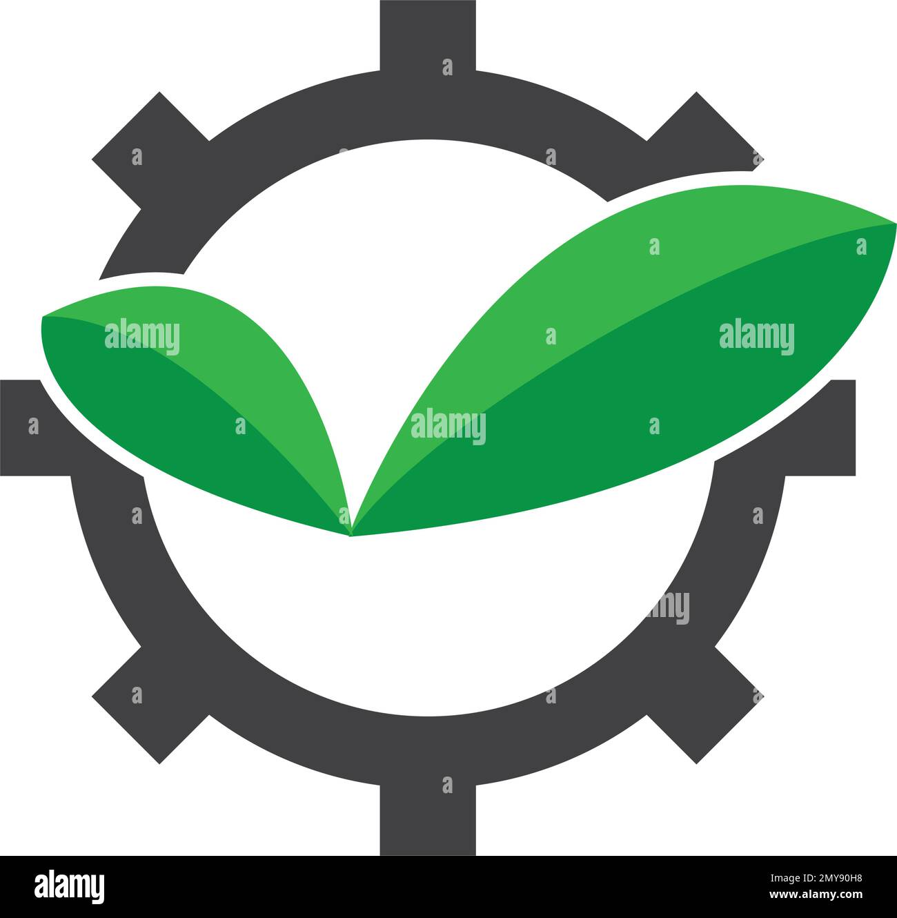 Gear leaf logo vector icon template Stock Vector Image & Art Alamy
