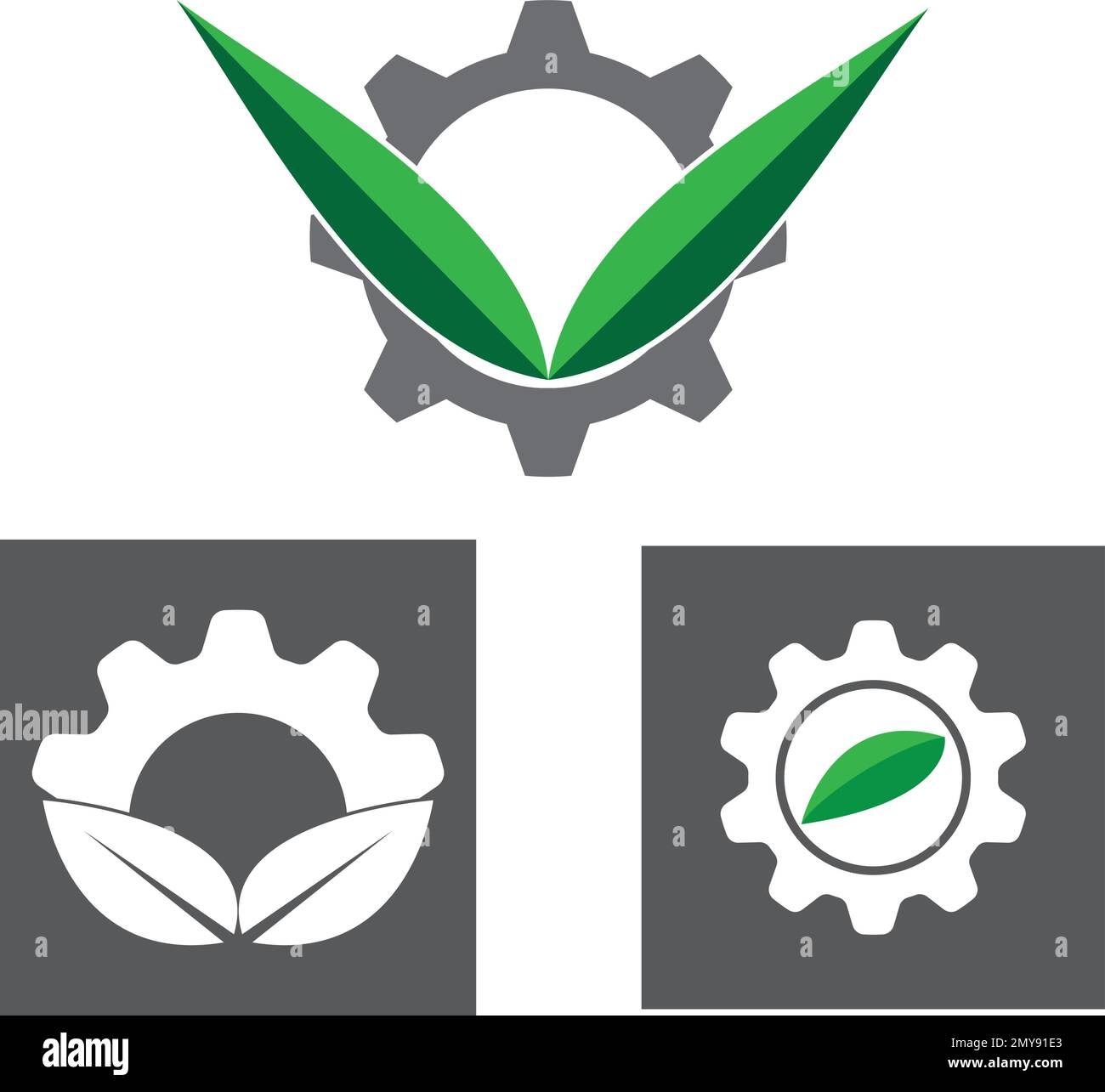 Gear leaf logo vector icon template Stock Vector Image & Art Alamy