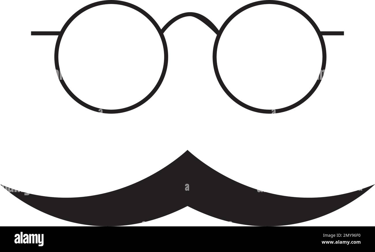 mustache vector icon illustration logo template Stock Vector