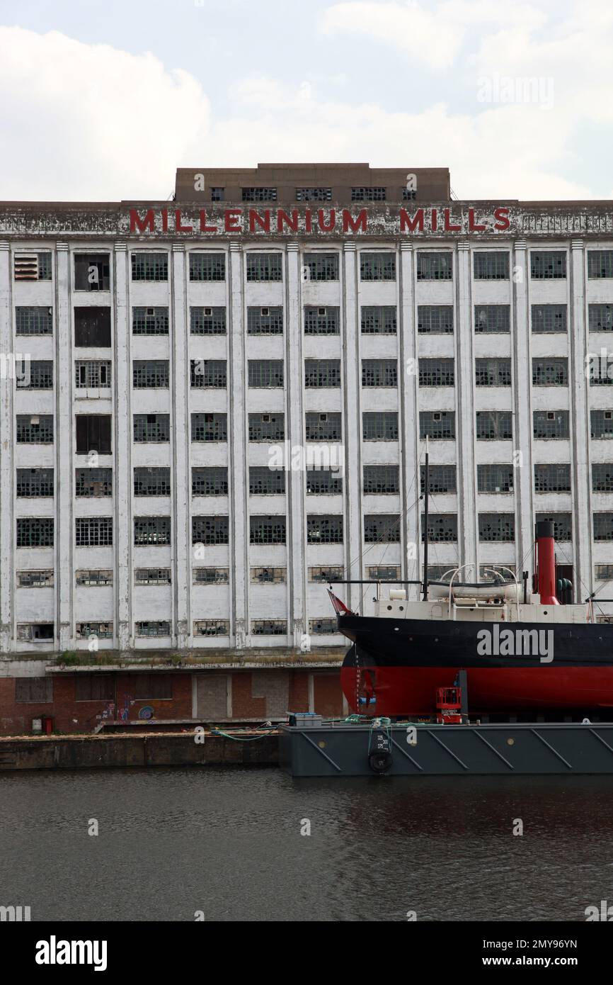 Millennium Mills Royal Victoria Docks Docklands, London Stock Photo
