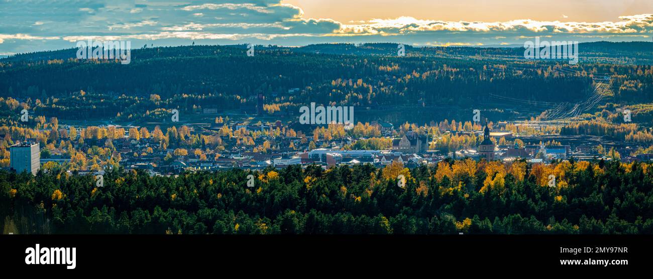 Autumn view in city of Falun, Dalarna, Sweded Stock Photo