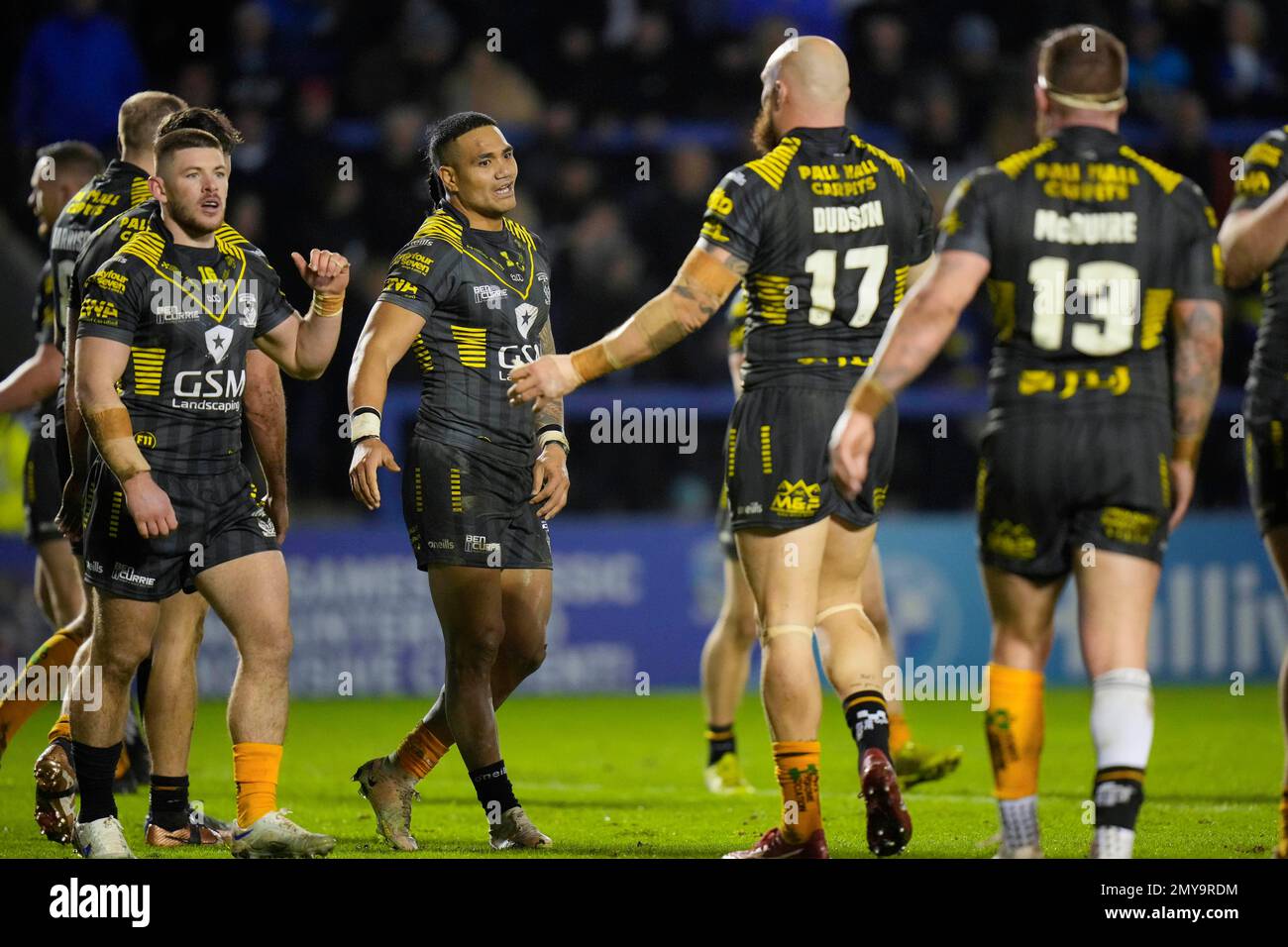 Peter MataÕutia 3 of Warrington Wolves celebrates his try during the