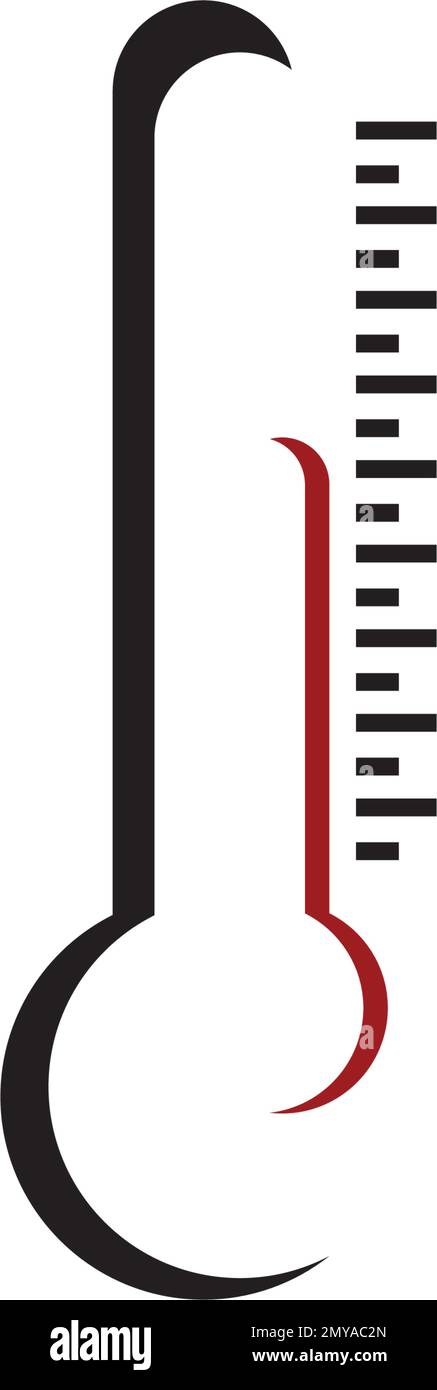 Thermometers icon with different zones. Vector image isolated on white background Stock Vector