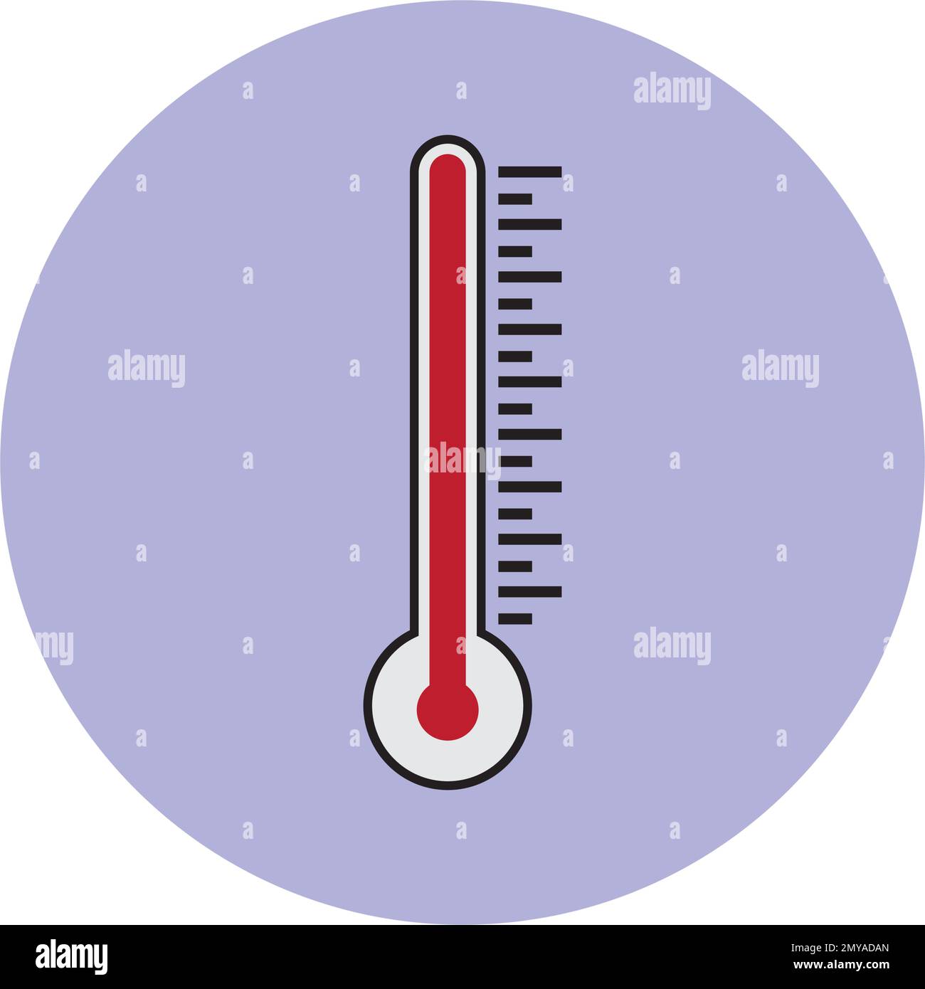 Thermometers icon with different zones. Vector image isolated on white background Stock Vector