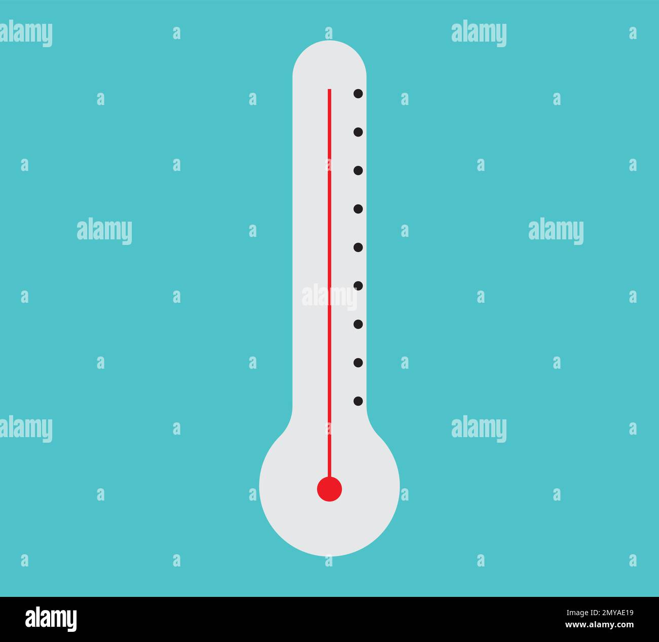 Thermometers icon with different zones. Vector image isolated on white background Stock Vector