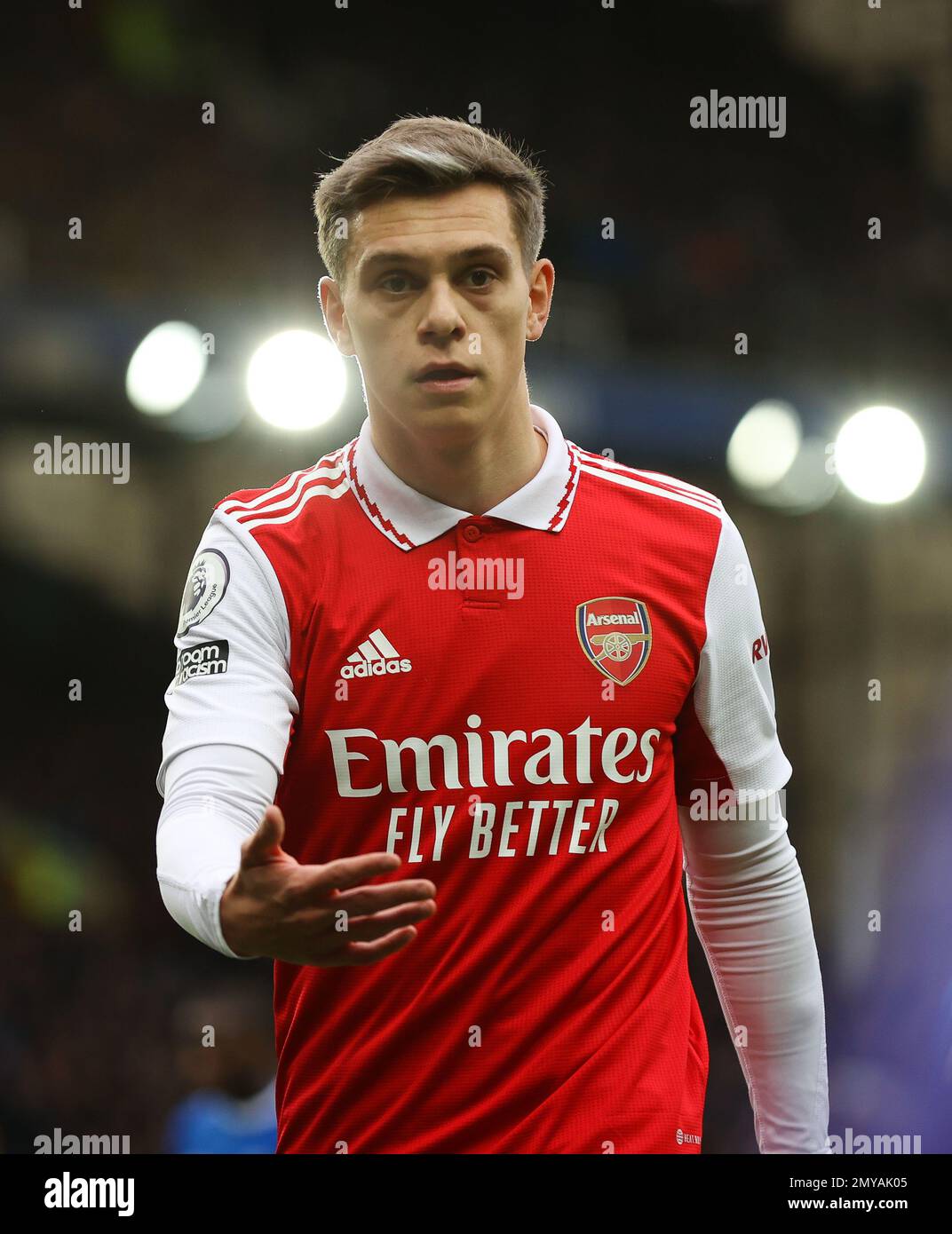 Liverpool, England, 4th February 2023. Leandro Trossard of Arsenal