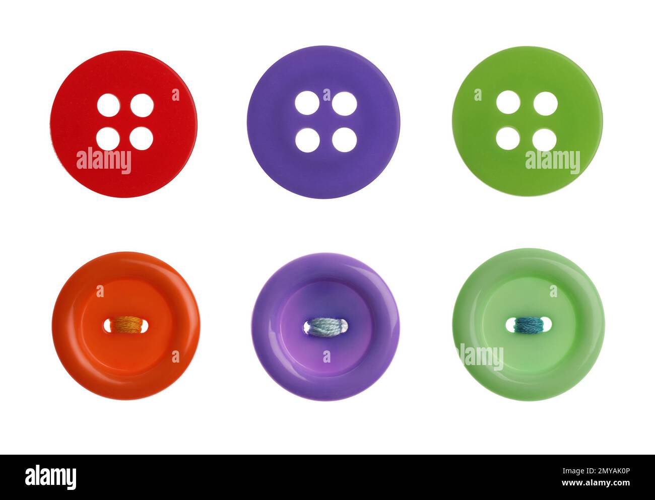 Set of sewing buttons on white background Stock Photo - Alamy