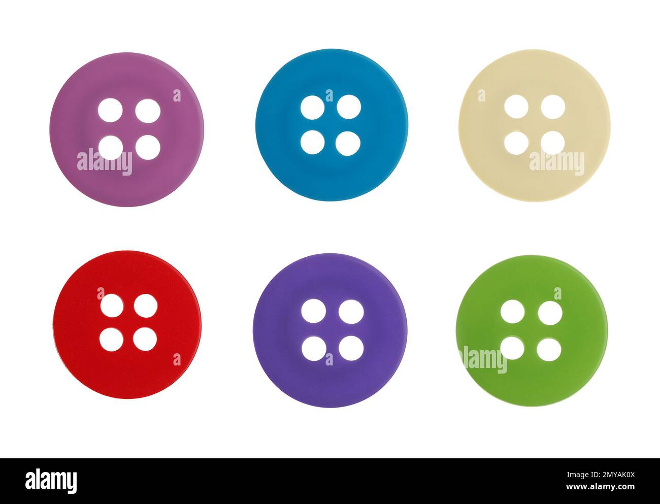 Set of sewing buttons on white background Stock Photo - Alamy