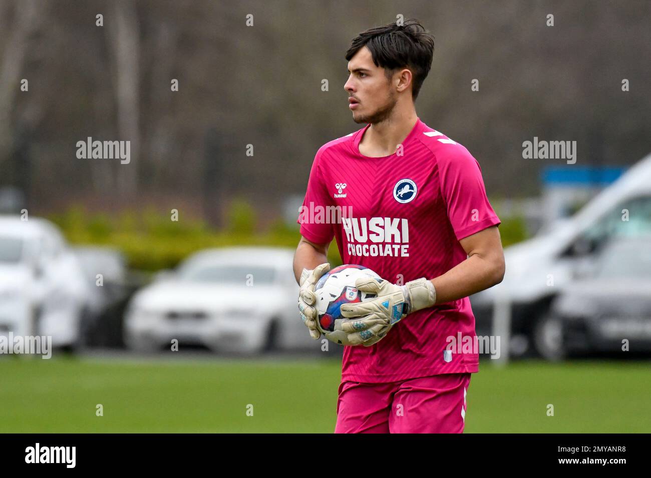 Swansea, Wales. 4 February 2023. Alfie Massey of Millwall in action during  the Professional Development League game between Swansea City Under 18 and  Millwall Under 18 at the Swansea City Academy in