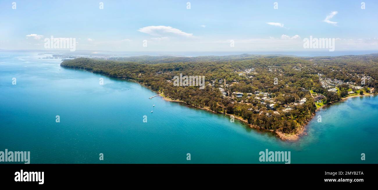 Waterfront of Murrays beach on Lake Macquarie salt water lagoon of