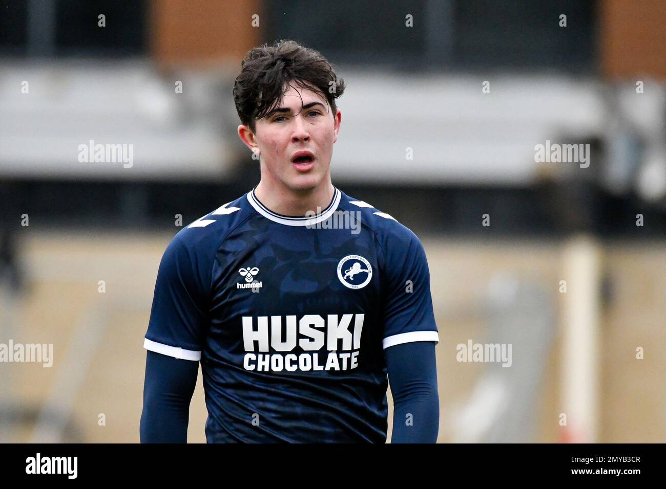 Swansea, Wales. 4 February 2023. Iwan Morgan of Swansea City high fives  Aimar Govea of Swansea City during the Professional Development League game  between Swansea City Under 18 and Millwall Under 18