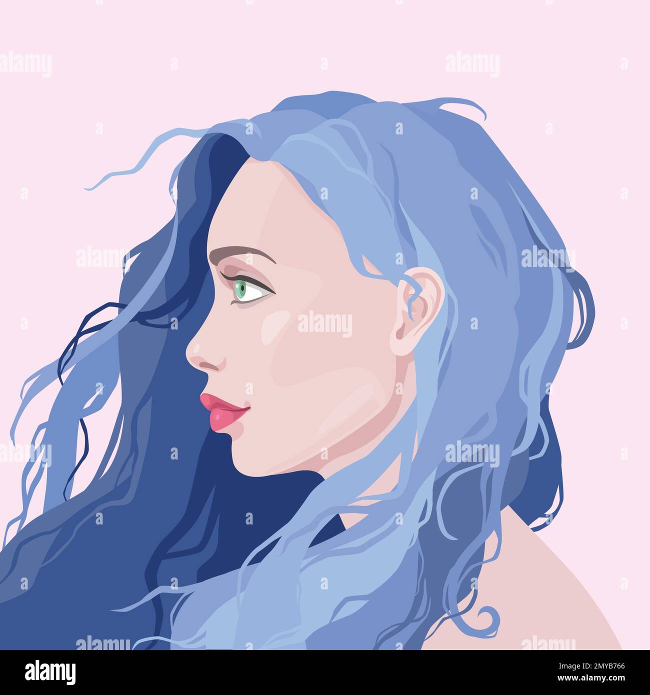 Girl face profile drawing hi-res stock photography and images - Alamy