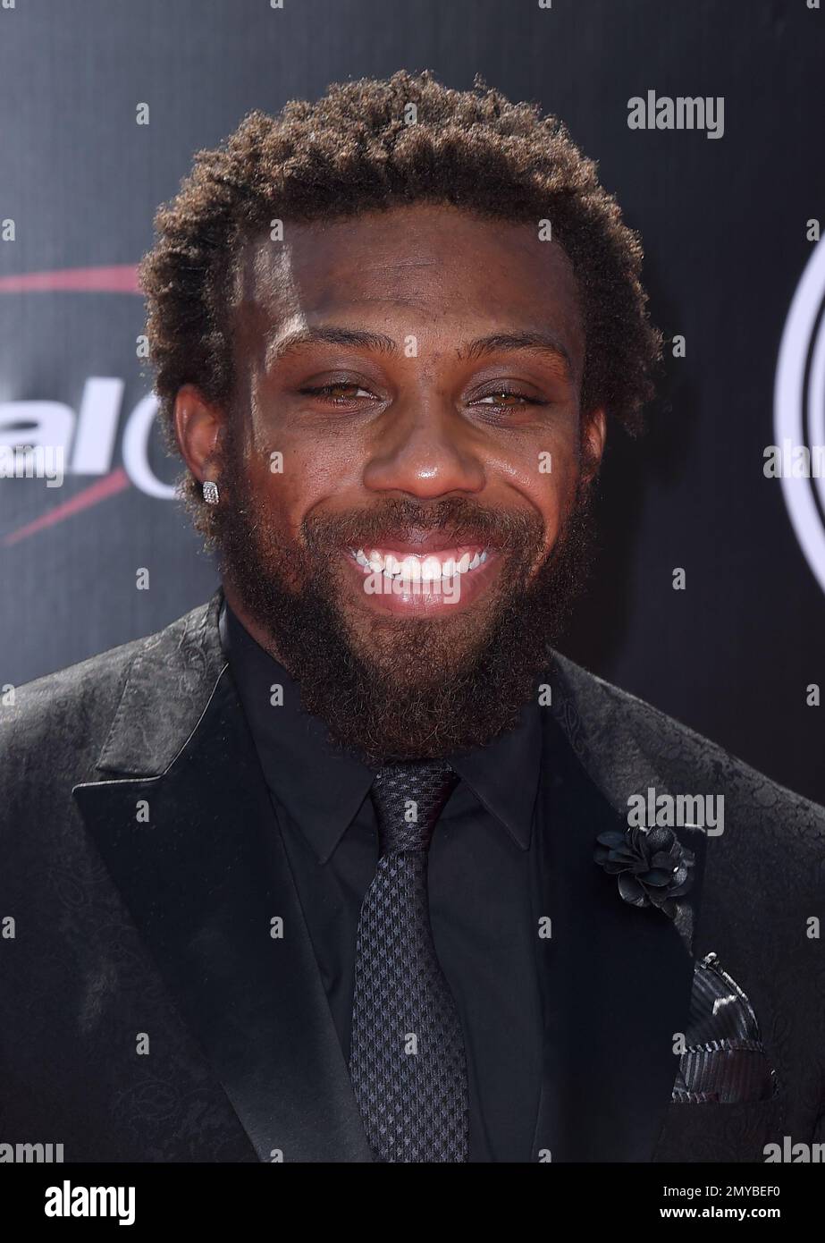 NFL player Eric Berry, of the Kansas City Chiefs, arrives at the ESPY Awards at the Microsoft Theater on Wednesday, July 13, 2016, in Los Angeles. (Photo by Jordan Strauss/Invision/AP) Stock Photo