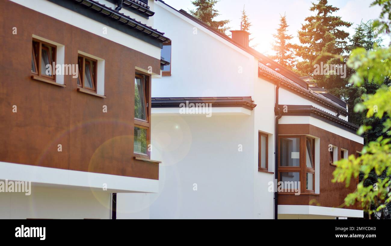 New single family house in a new development area. Residential home ...