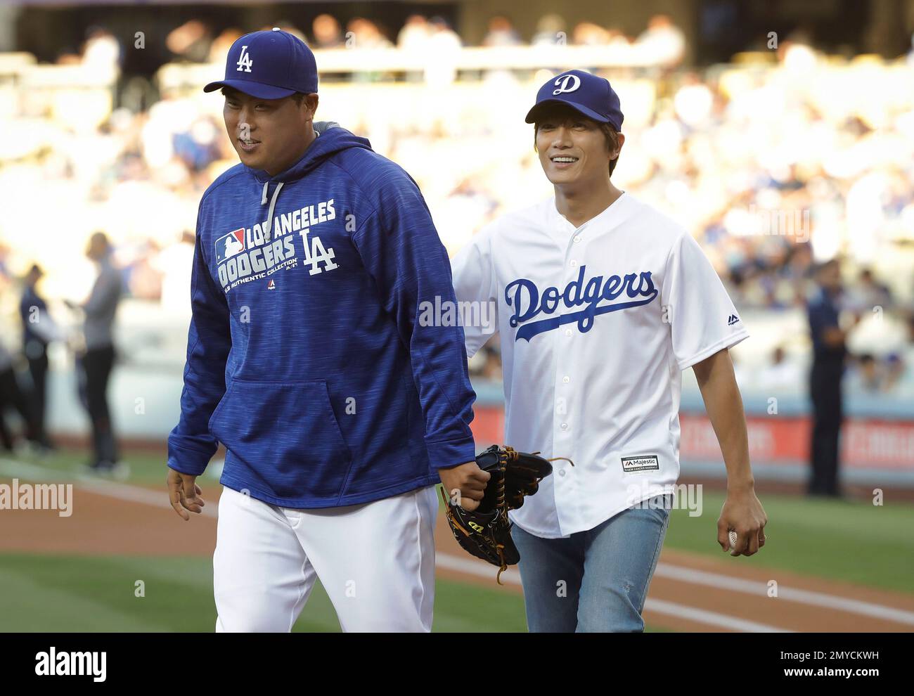 Hyun-jin Ryu is a South Korean professional baseball pitcher who plays for  the Los Angeles Dodgers Major League Baseball since 2013. After spending se  Stock Photo - Alamy