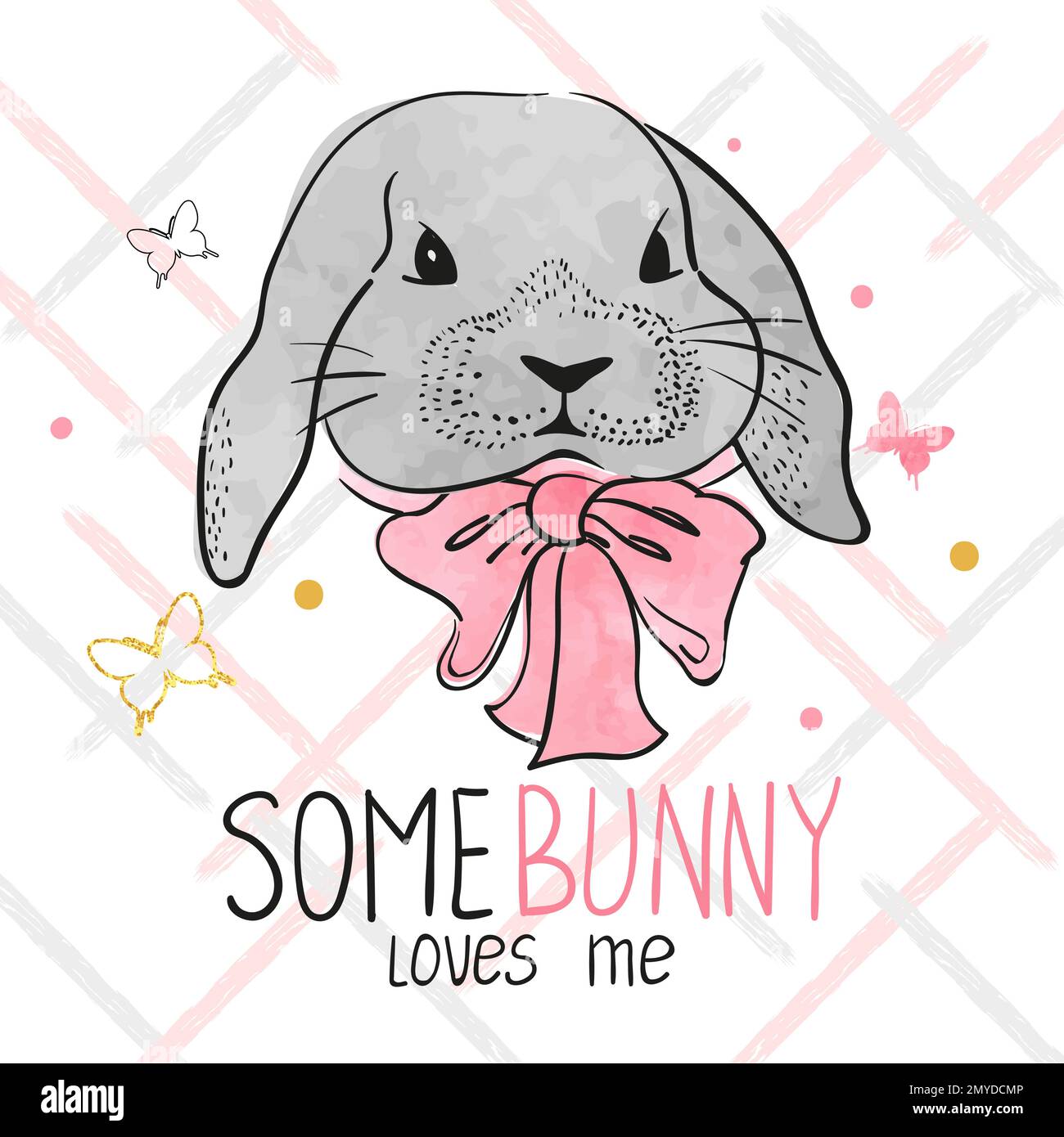 Cute watercolor bunny. Vector illustration for kids design Stock Vector ...