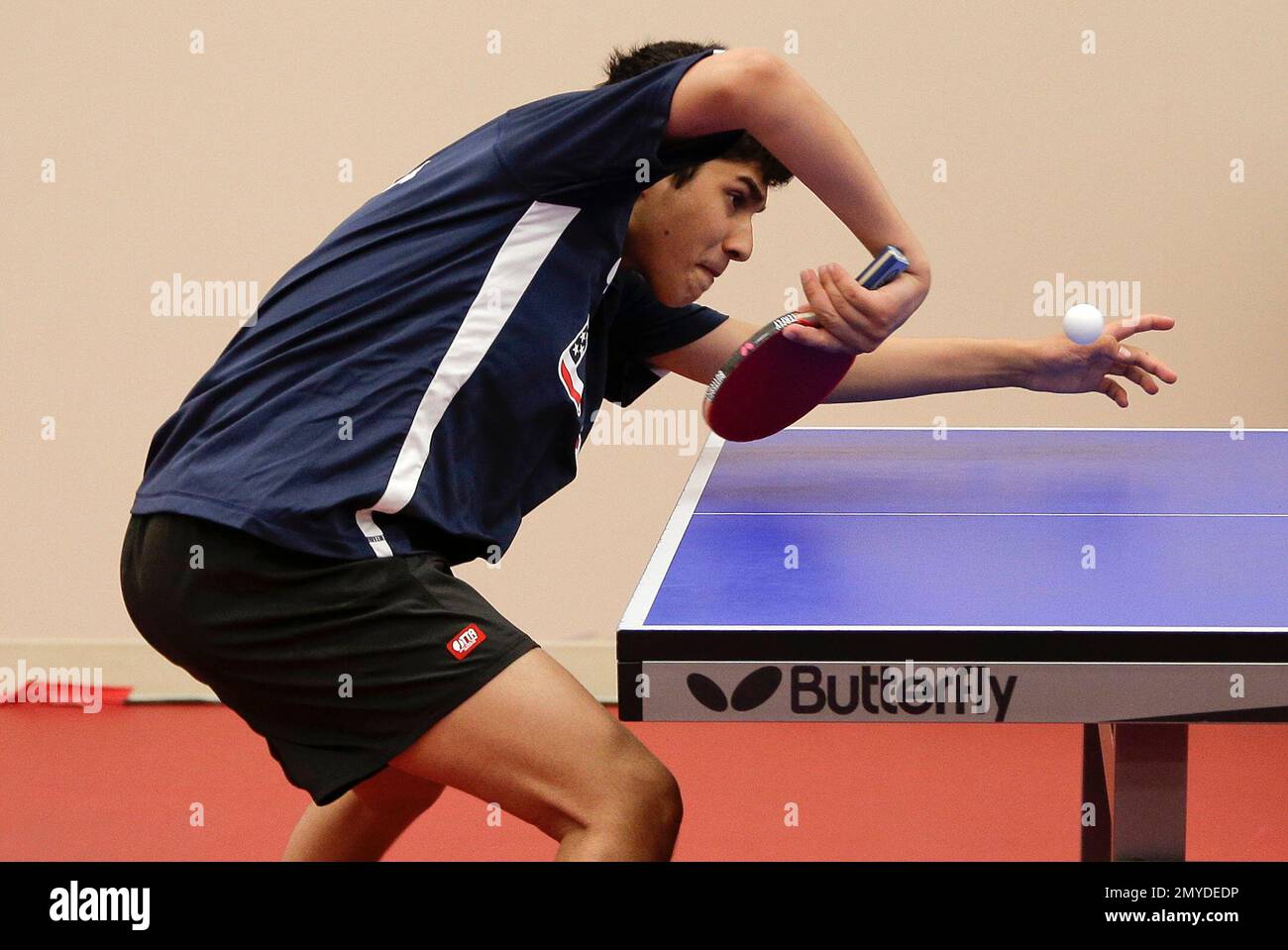 In this June 18, 2016, photo, Kanak Jha returns a shot during an