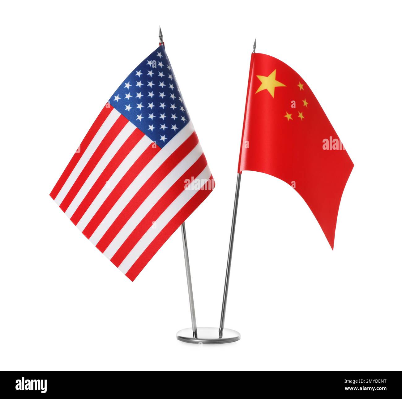 Usa And China Flags On White Background International Relations Stock Usa And China Flags On White Background International Relations Stock