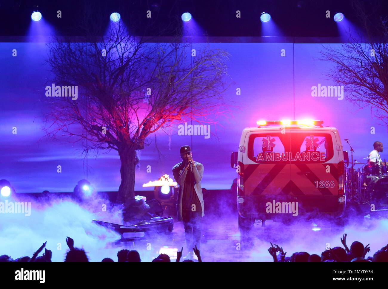 Bryson Tiller performs at the BET Awards at the Microsoft Theater on
