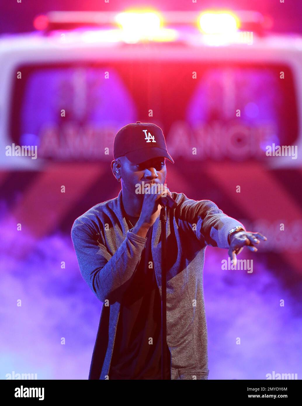 Bryson Tiller performs at the BET Awards at the Microsoft Theater on