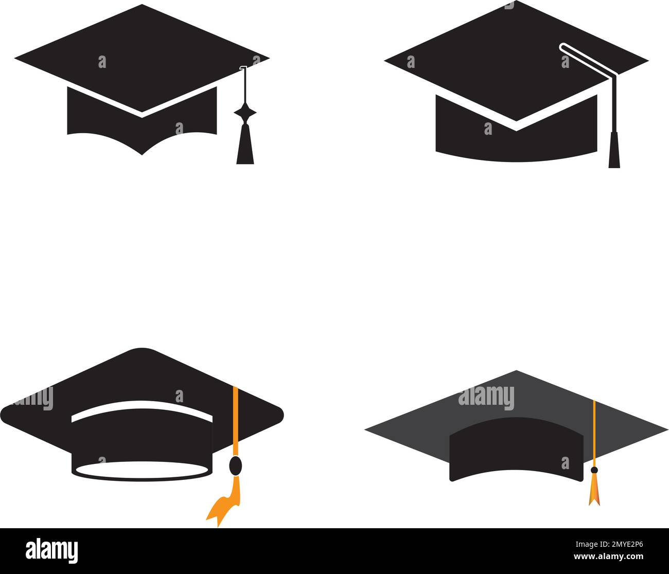 Graduation hat vector icon isolated on white background Stock Vector