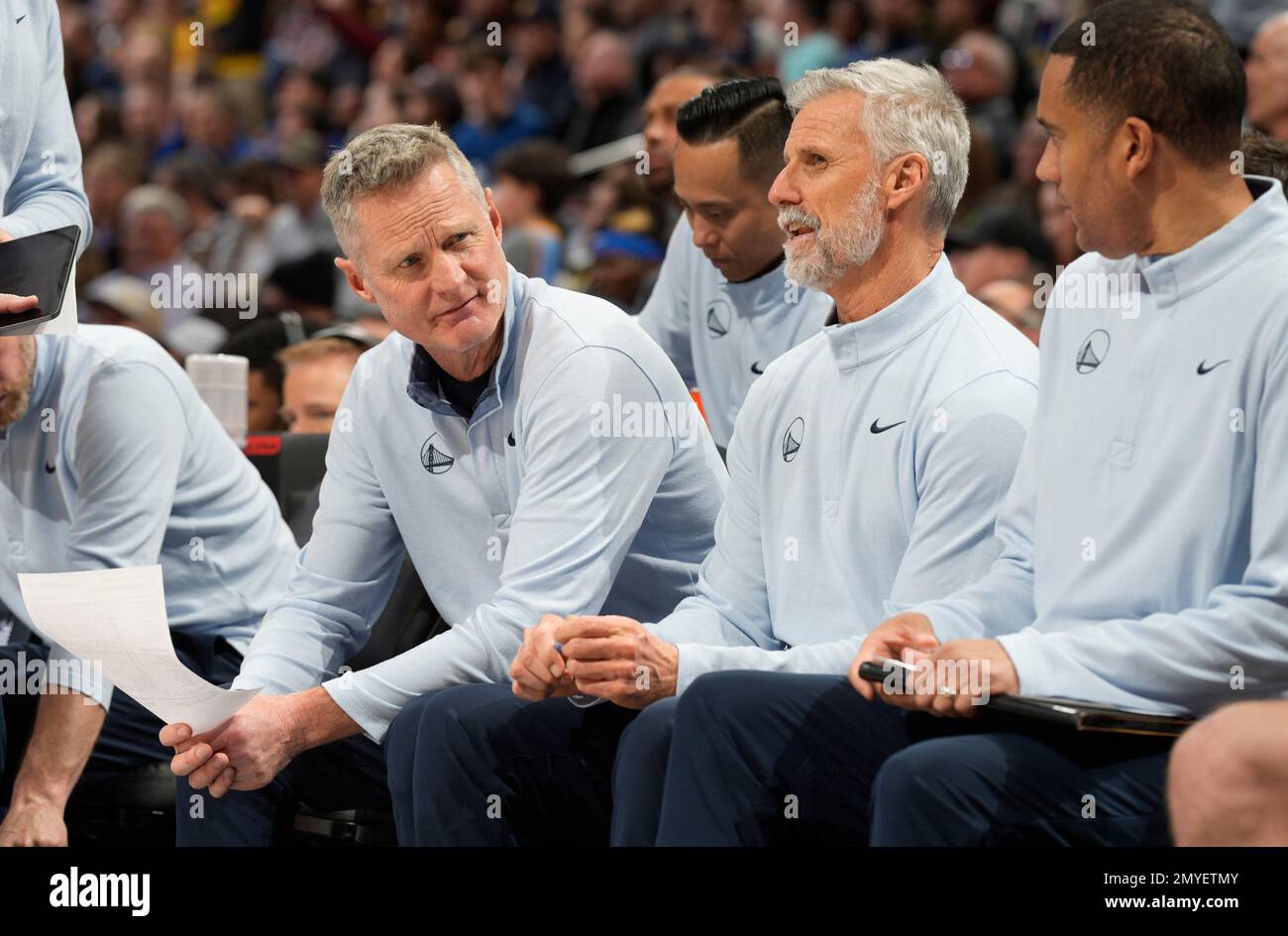 Golden State Warriors head coach Steve Kerr in the second half of an