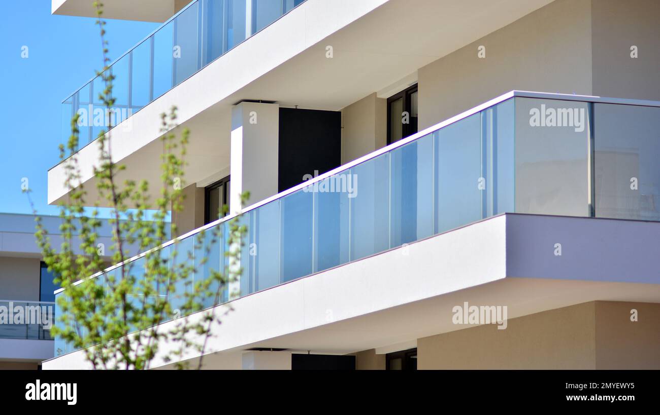 Picture of Modern residential building with new apartments in a green residential ...