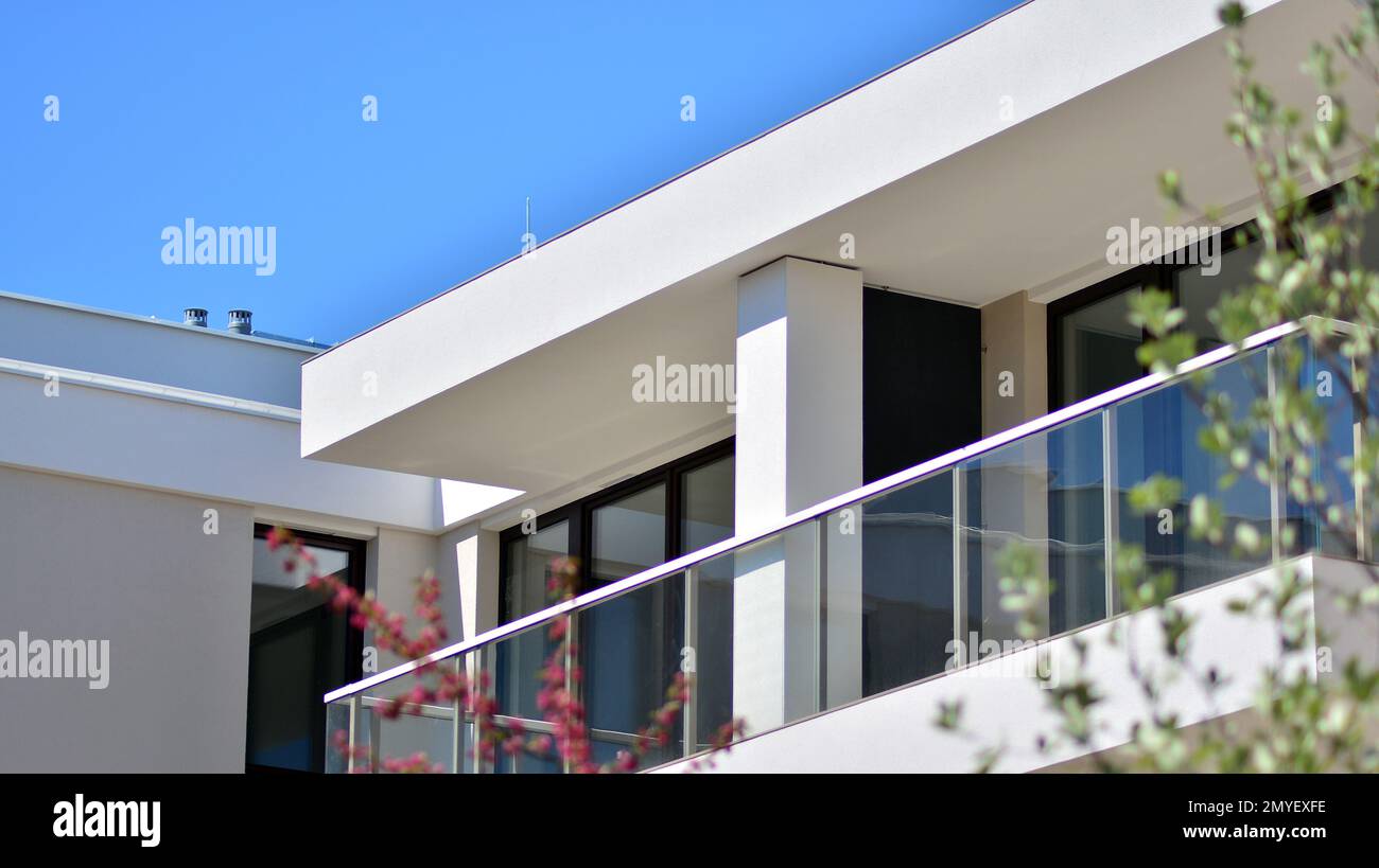 Modern residential building with new apartments in a green residential ...