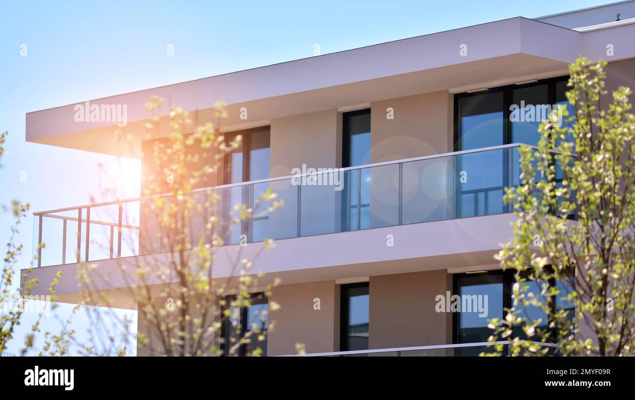Picture of Modern residential building with new apartments in a green residential ...