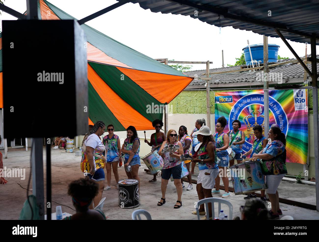Members of the Turma da Paz de Madureira, or TPM, samba school 