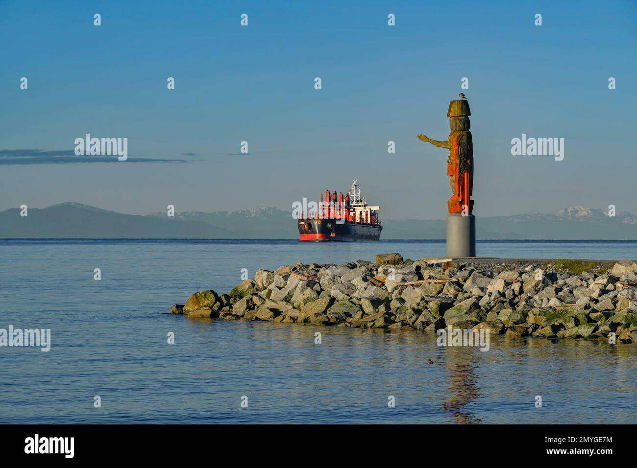 Coast Salish figure, Ambleside Park, West Vancouver, British