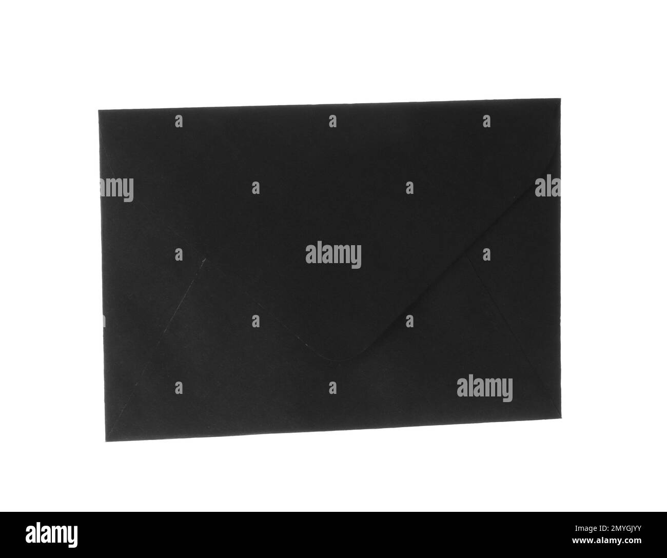 Black paper envelope isolated on white. Mail service Stock Photo - Alamy