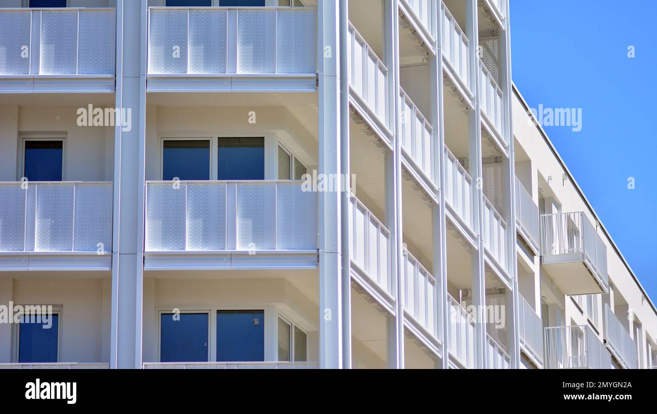 Modern European residential apartment buildings quarter. Abstract ...