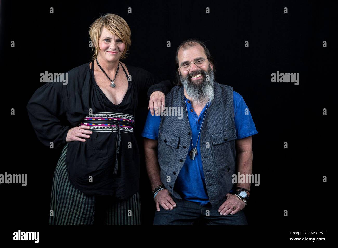 Shawn Colvin and Steve Earle pose for a portrait on Thursday, June 9