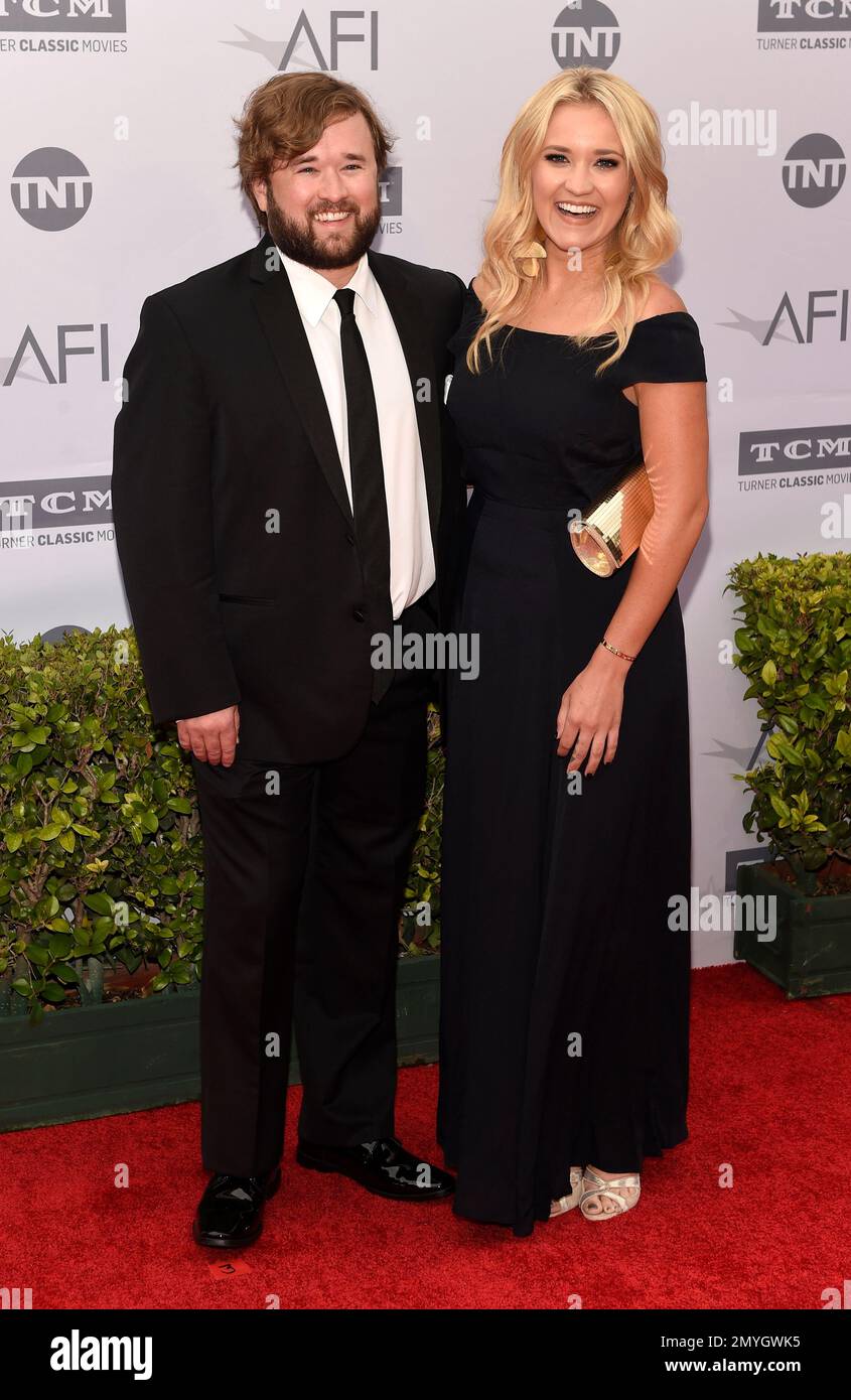 Actor Haley Joel Osment and his sister Emily Osment pose together at
