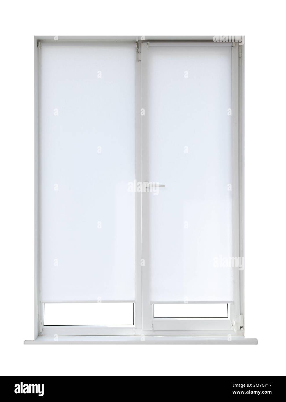 Modern closed plastic window on white background Stock Photo