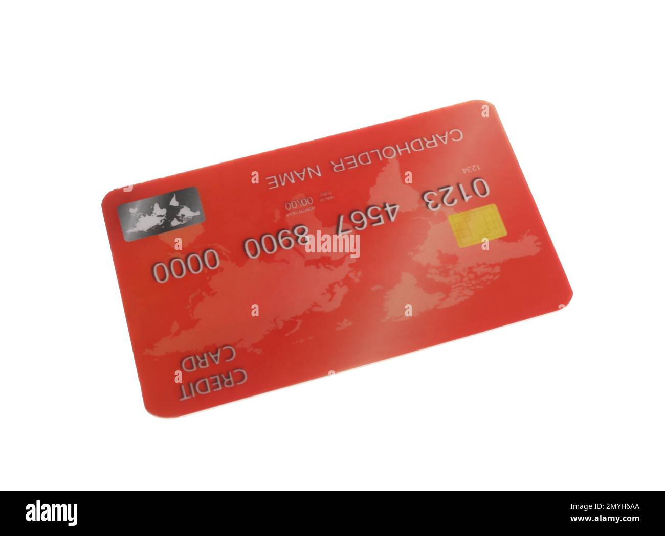Red plastic credit card isolated on white Stock Photo - Alamy