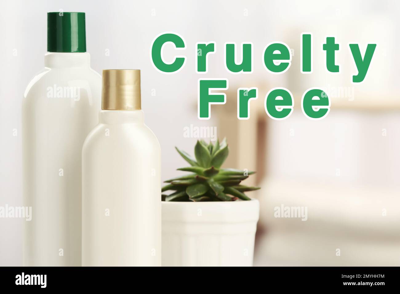 Cruelty free concept. Personal care products not tested on animals in