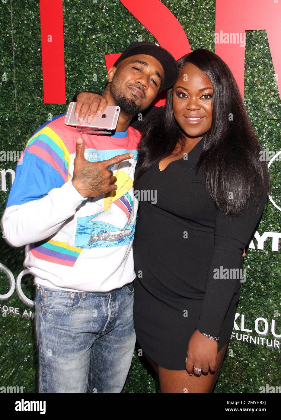 Hip Hop artist Problem and TSR founder Angelica Nwandu seen at The