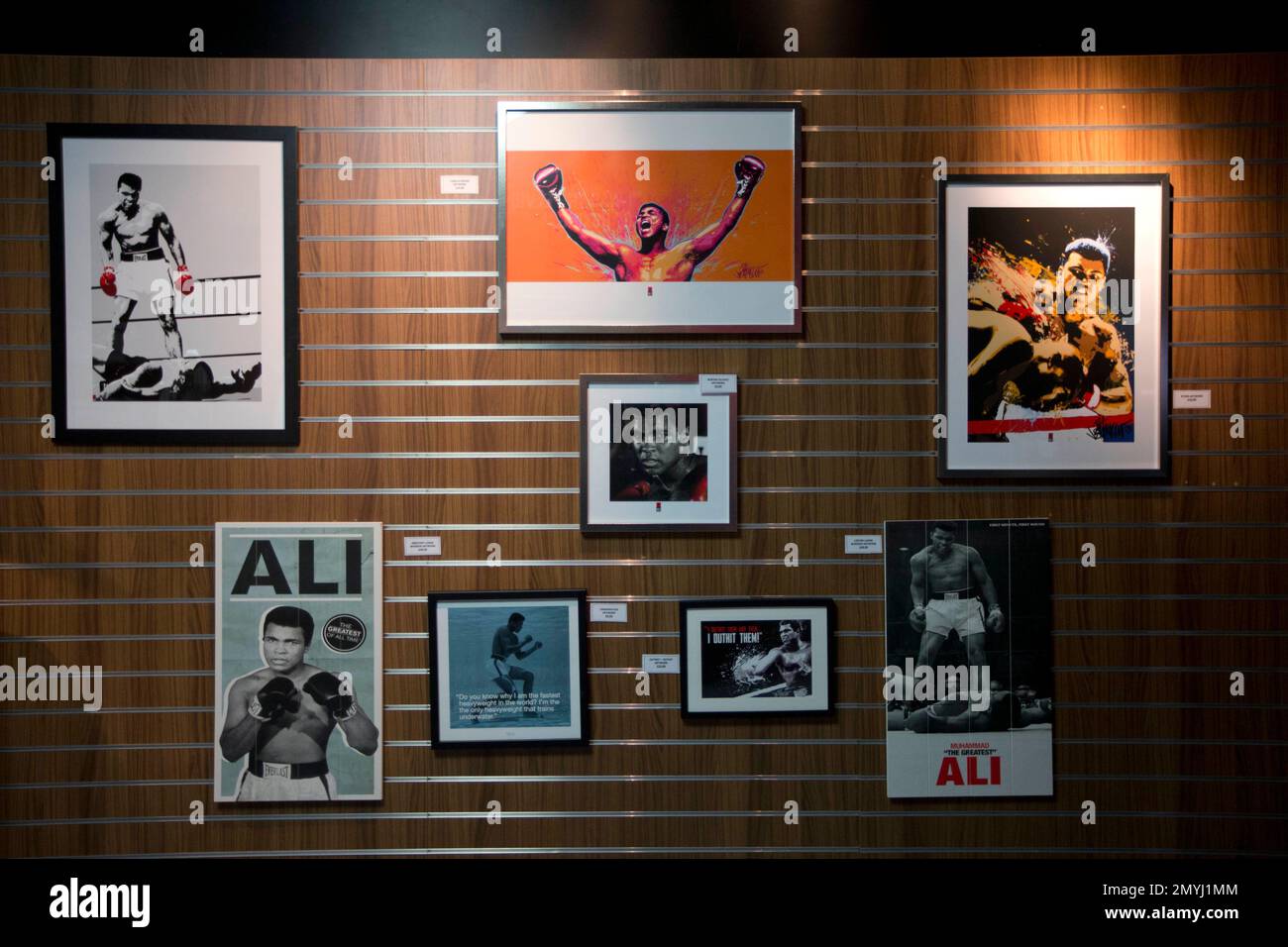 Prints are displayed for sale at the 
