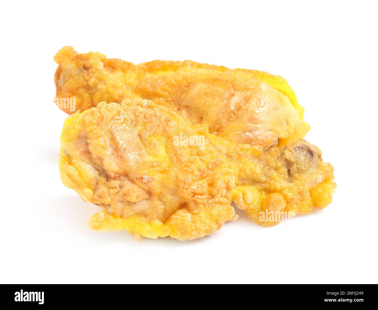 Tasty deep fried chicken drumsticks isolated on white Stock Photo Alamy