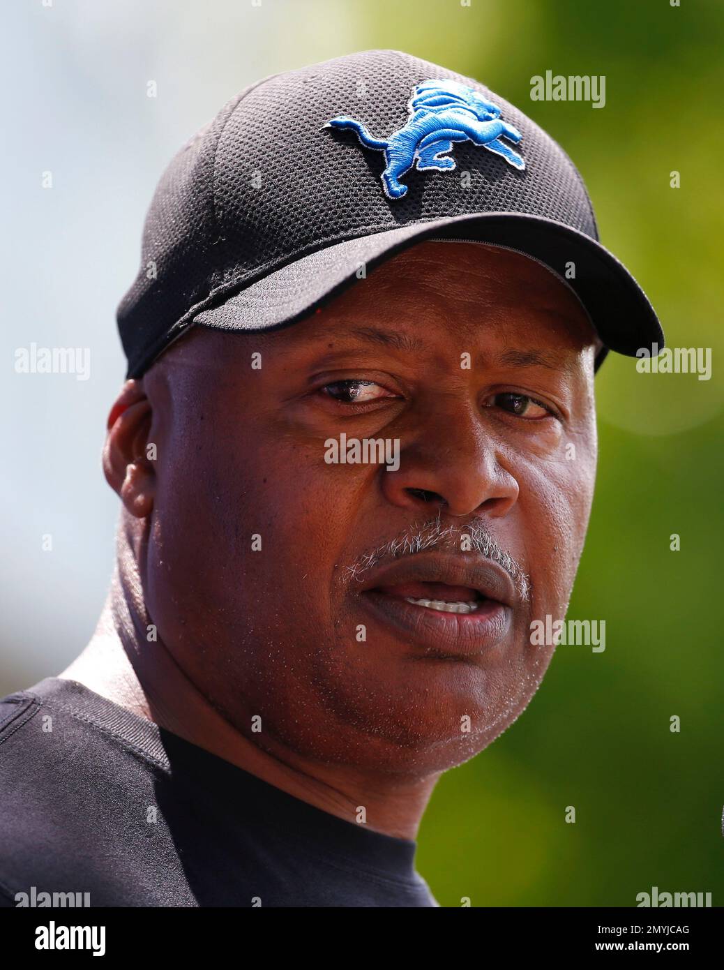 Detroit Lions head coach Jim Caldwell talks with the media after NFL