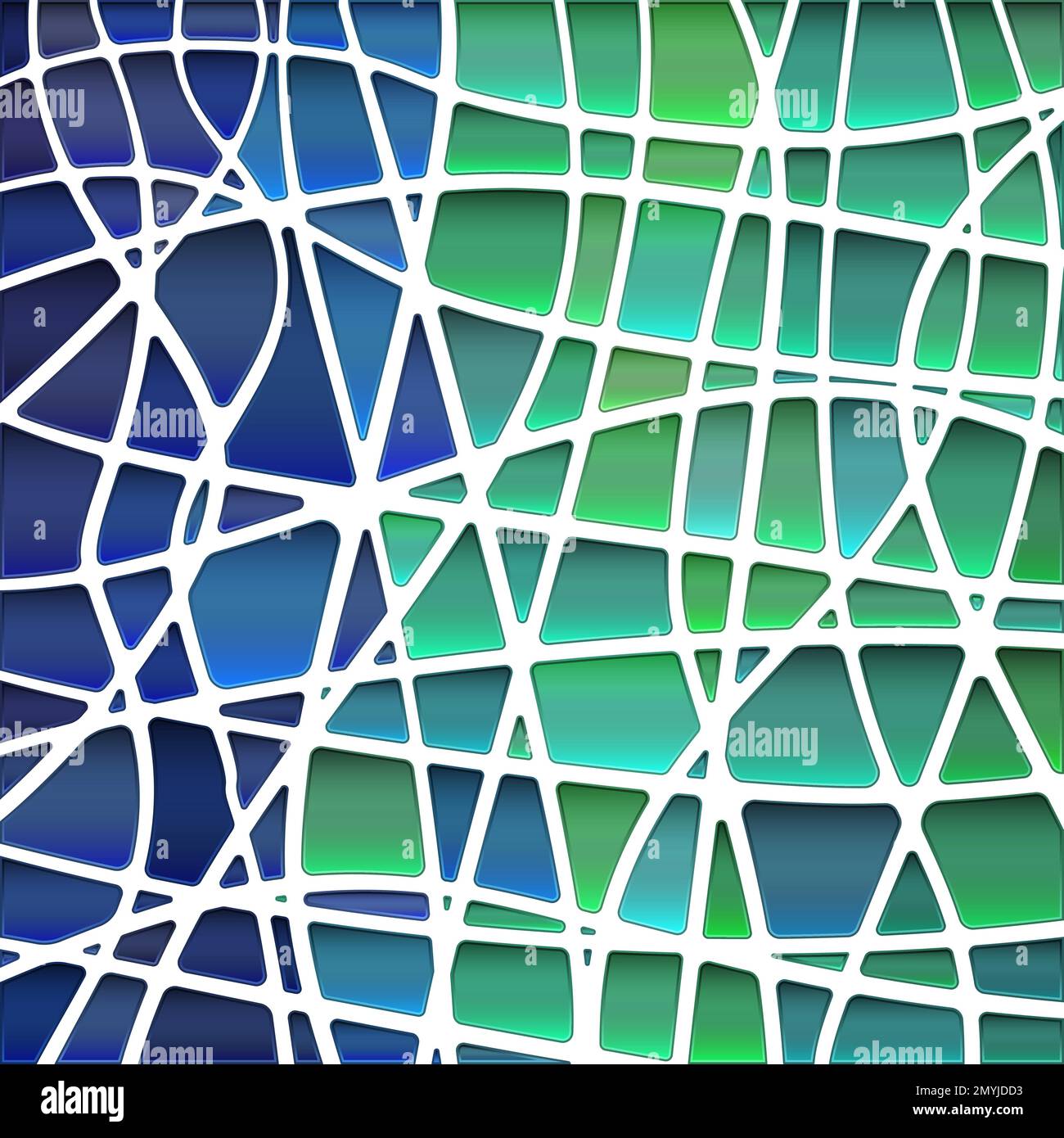 abstract vector stained-glass mosaic background - green and blue Stock ...