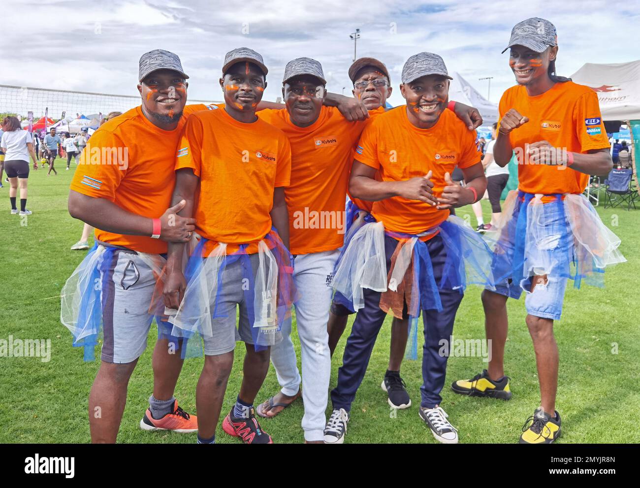 Windhoek, Namibia. 4th Feb, 2023. A team poses for a photo during the
