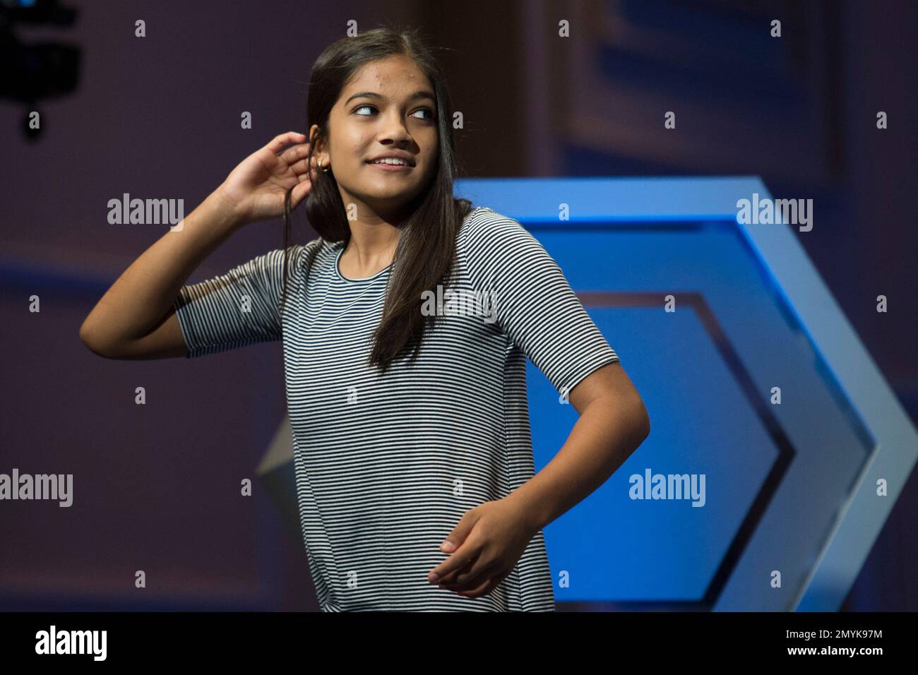 Vanya Shivashankar, 14, of Olatha, Kansas, a co-champion of