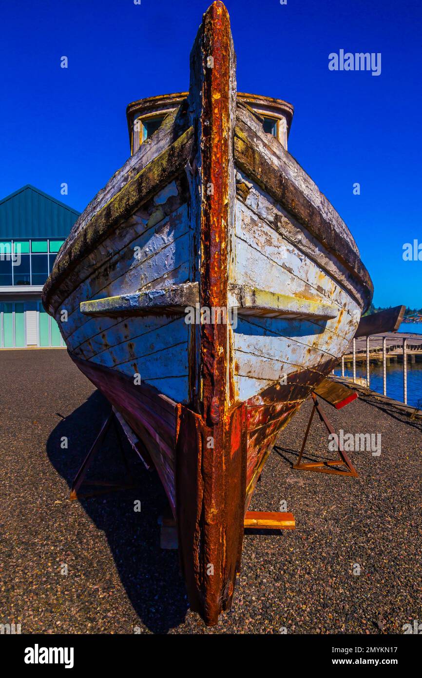 Bow Of Old Worn Boat Stock Photo Alamy