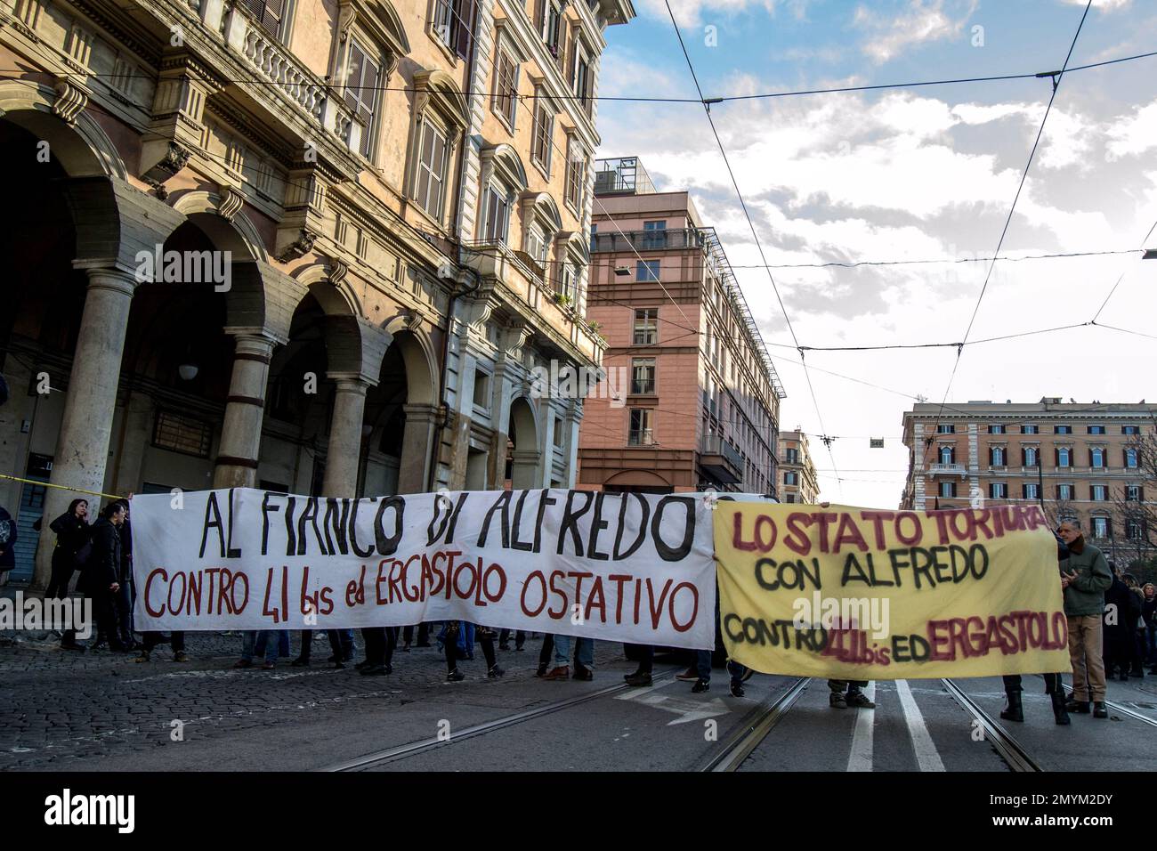 Demonstration Only Rome, Italy, Italy. 4th Feb, 2023. Demonstration in favor of Alfredo ...
