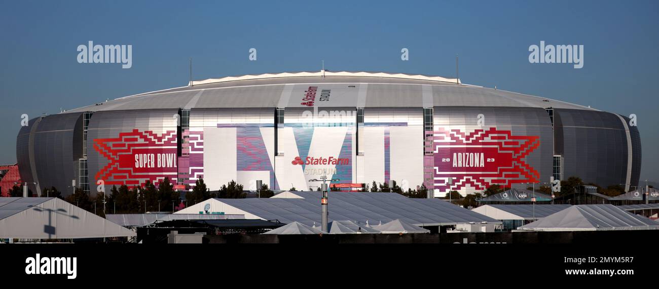 Glendale, Arizona, USA. 4th Feb, 2023. The exterior of State Farm Stadium on February 4, 2023, before Super Bowl LVII in Glendale, Arizona. (Credit Image: © Gage Skidmore/ZUMA Press Wire) EDITORIAL USAGE ONLY! Not for Commercial USAGE! Stock Photo