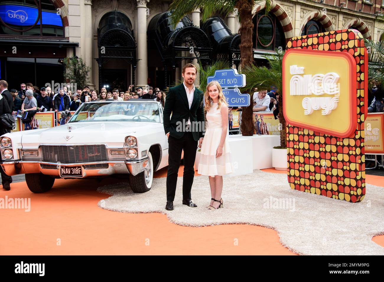 Canadian actor Ryan Gosling and Australian actress Angourie Rice pose ...
