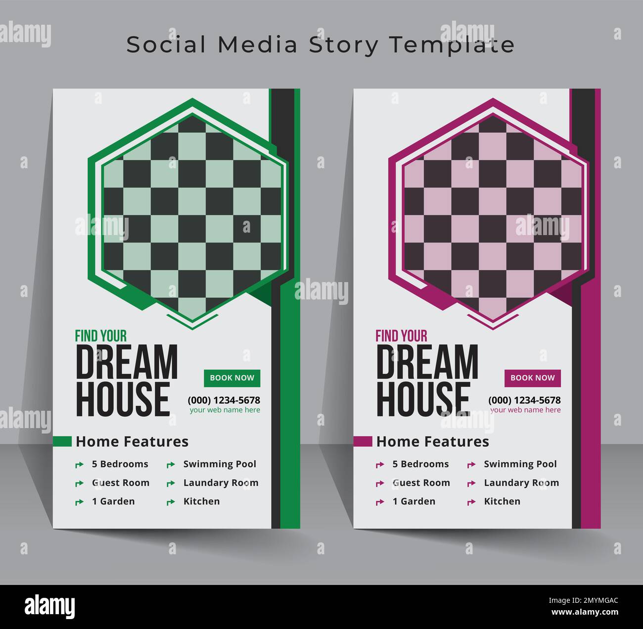 Real estate and home apartment social media story template design with